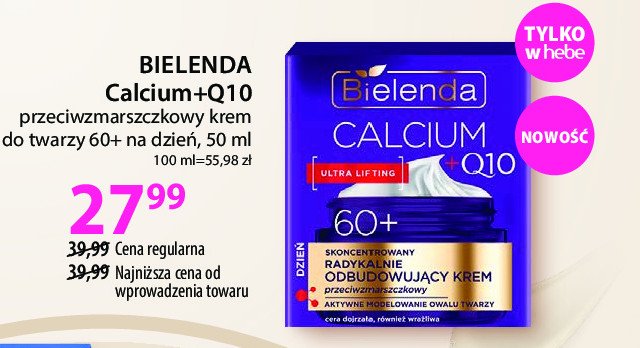Skoncentrowany radykalnie odbudowujący krem 60 + Bielenda calcium q10 promocja