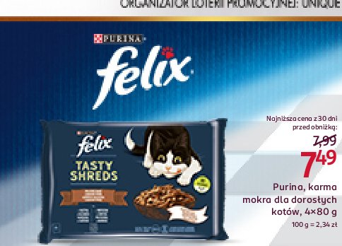 Karma dla kota wiejskie smaki z kaczką i indykiem w sosie Purina felix tasty shreds promocja