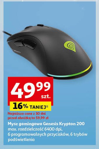 Mysz dla graczy krypton 200 6400 dpi Genesis promocja