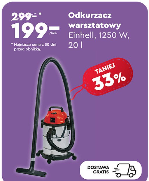 Odkurzacz warsztatowy 1250 w Einhell promocja