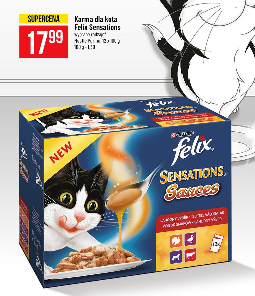 Karma dla kota meat selection Purina felix sensations sauces promocja