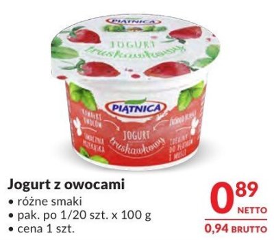 Jogurt z owocami Piątnica promocja w Makro