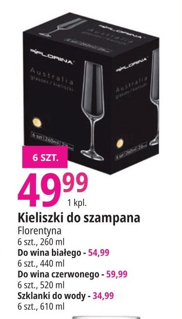 Komplet kieliszk贸w do wina czerwonego Florina (florentyna) promocja