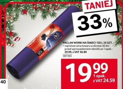 Paclan worki na śmieci 120 L 25 szt. promocja w Selgros