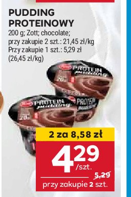 Pudding czekoladowy Zott protein promocja