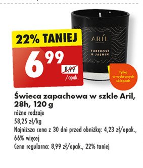 Świeca zapachowa tuberoza & jaśmin Aril promocja w Biedronka