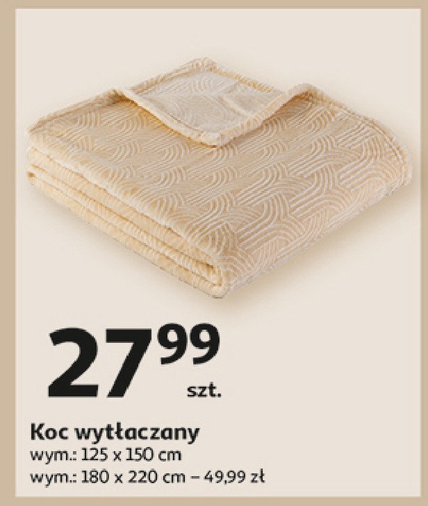 Koc wytłaczany 180 x 220 cm promocja