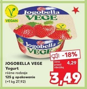 Jogurt truskawka Zott jogobella vege promocja w Kaufland