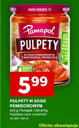 Pulpety w sosie pomidorowym z marchewką i pietruszką Pamapol promocja