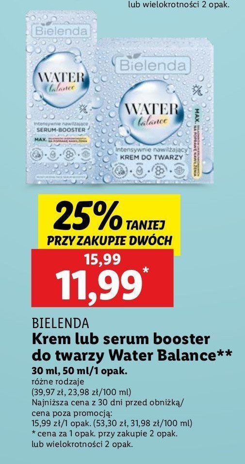 Krem do twarzy nawilżajacy Bielenda water balance promocja