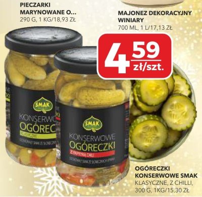 Ogóreczki konserwowe Smak klasyczne, z chilli promocja w Top Market