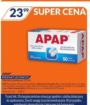 Lek przeciwbólowy Apap promocja w DOZ.PL