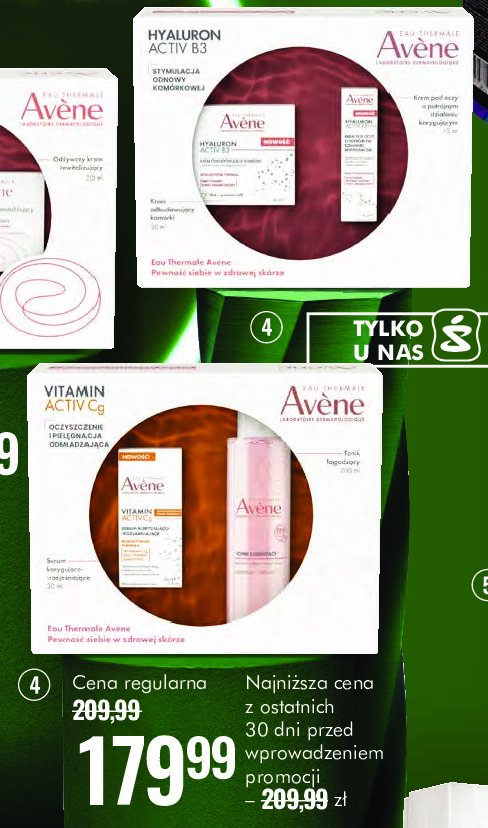 Zestaw w pudełku vitamin activ cg krem intensywnie rozświetlakący 50 ml + serum korygująco-rozjaśniające 30 ml AVENE ZESTAW promocja