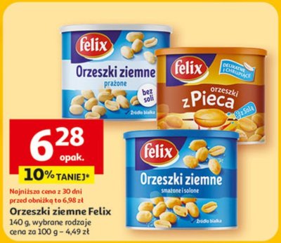 Orzeszki ziemne 140 g wybrane rodzaje Felix promocja w Auchan