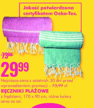 R臋cznik z fr臋dzlami 170 x 90 cm OEKO-TEX promocja