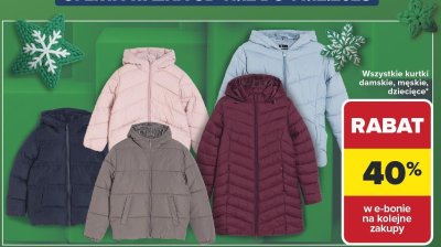 Wszyskie kurtki damskie, męskie, dziecięce DRUGA -40% promocja w Carrefour