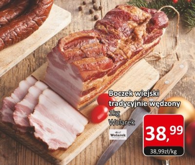 Boczek wiejski tradycyjnie wędzony 1kg Wolarek promocja w Market Point