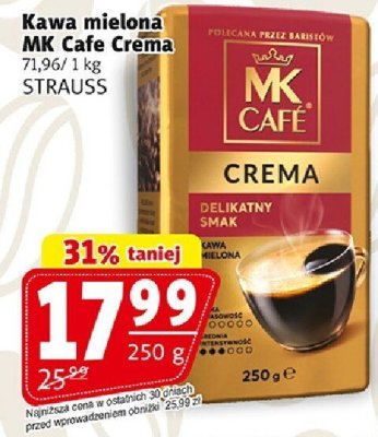 Kawa mielona MK Cafe Crema promocja w Prim Market