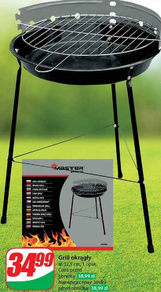 Grill okrągły 32.5 cm MASTER GRILL PARTY promocja w POLOmarket