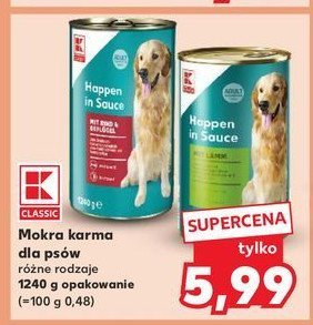 Karma dla psa wołowina K-classic promocja