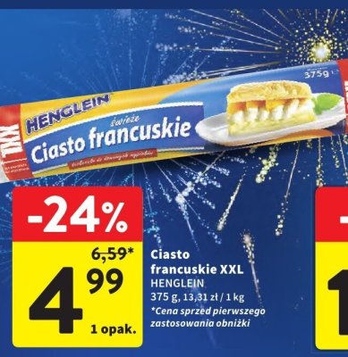 Ciasto francuskie XXL Henglein promocja w Intermarche