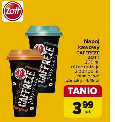 Nap贸j cappuccino Zott caffreze promocja