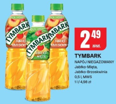 Napój Tymbark niegazowany Jabłko-Mięta, Jabłko-Brzoskwinia promocja w Chorten