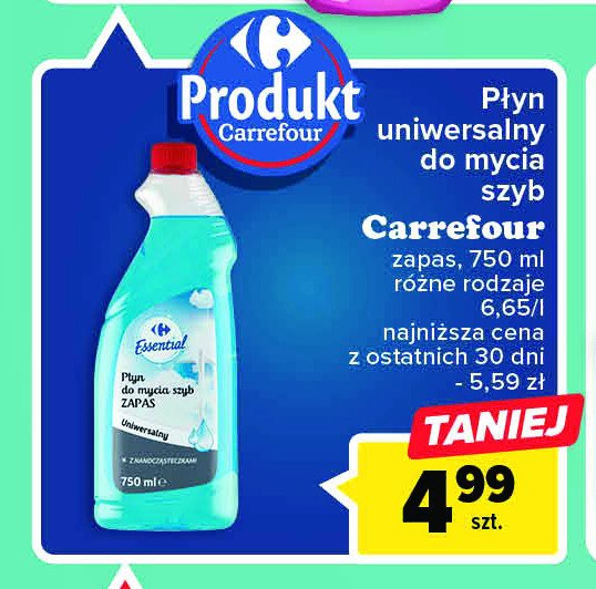 Płyn do mycia szyb - zapas Carrefour essential promocja