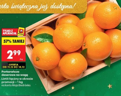 Pomarańcze deserowe na wagę promocja w Biedronka