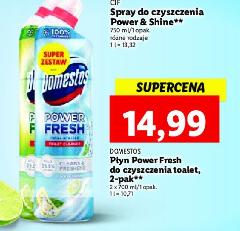 Żel do wc ocean fresh + lime fresh Domestos power fresh (wcześniej total hygiene) promocje