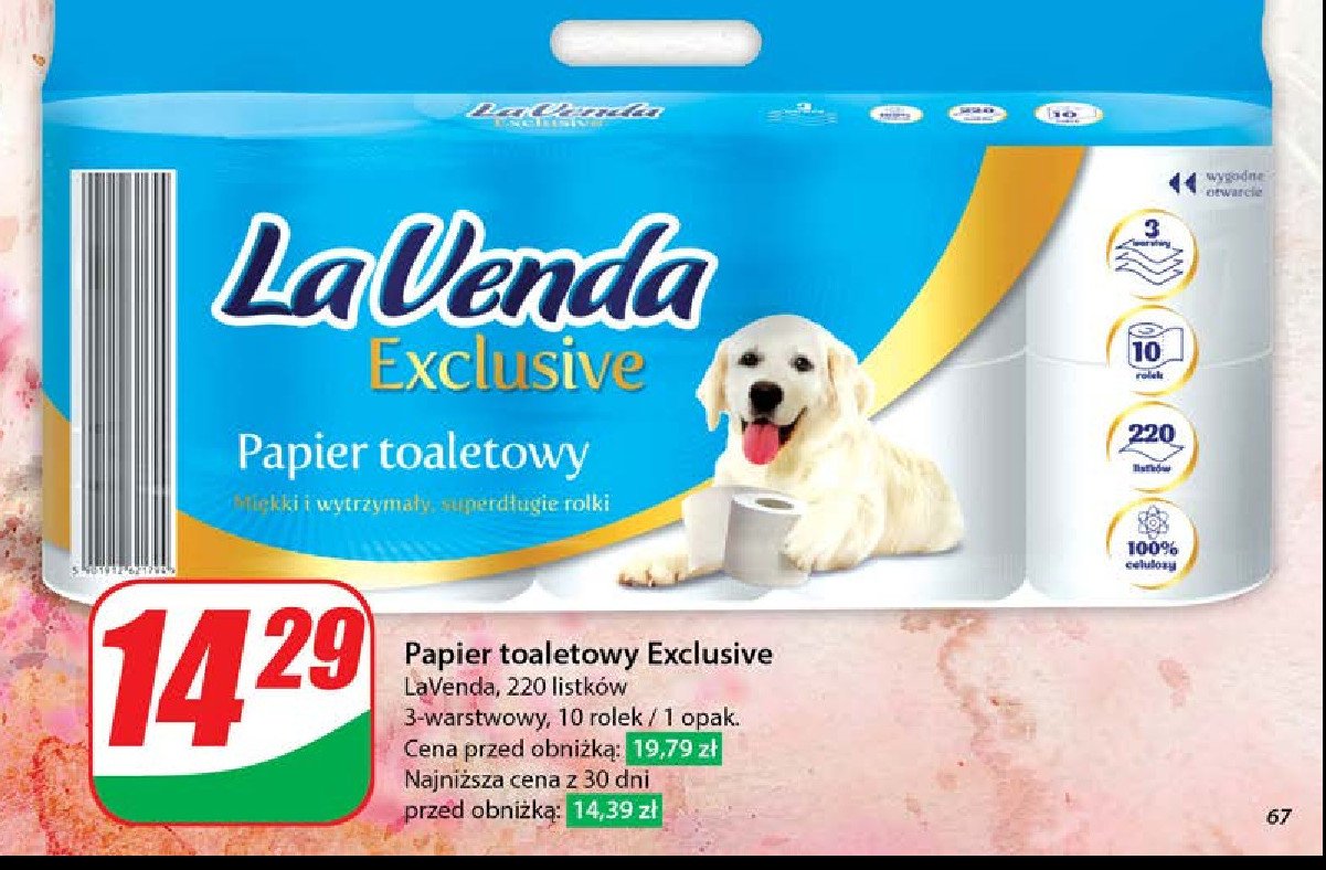 Papier toaletowy exclusive Lavenda promocja w Dino