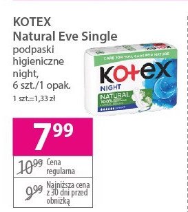 Wk艂adki night Kotex natural promocja