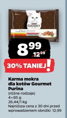 Karma mokra dla kotów Gourmet Purina (różne rodzaje) promocja w Netto