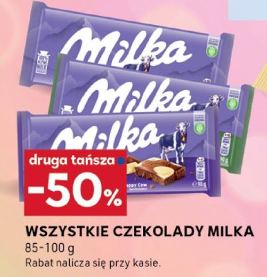 Wszystkie czekolady Milka 85-100 g DRUGA -50% promocja w Stokrotka