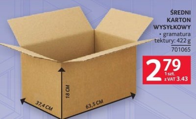 Średni karton wysyłkowy promocja w Selgros