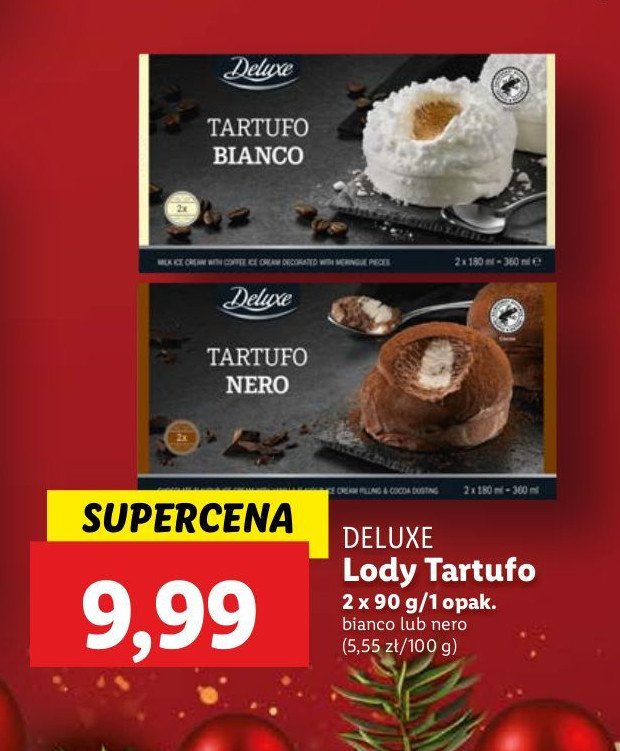 Lody tartufo nero Deluxe promocja