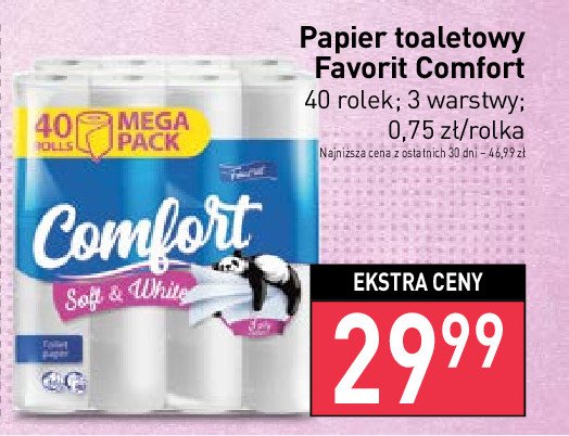 Papier toaletowy soft & white FAVORIT COMFORT promocja