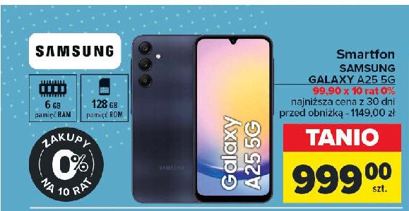 Smartfon a25 Samsung galaxy promocja w Carrefour