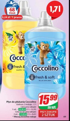 P艂yn do p艂ukania blue splash Coccolino fresh & soft promocja