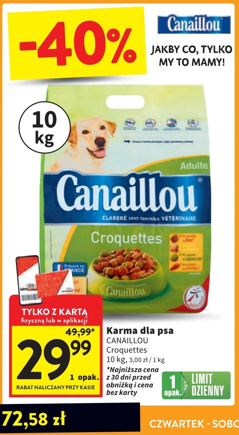 Karma dla psa Canaillou promocja w Intermarche