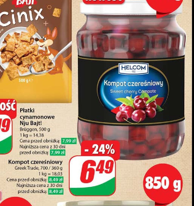 Kompot czereśniowy Helcom promocja