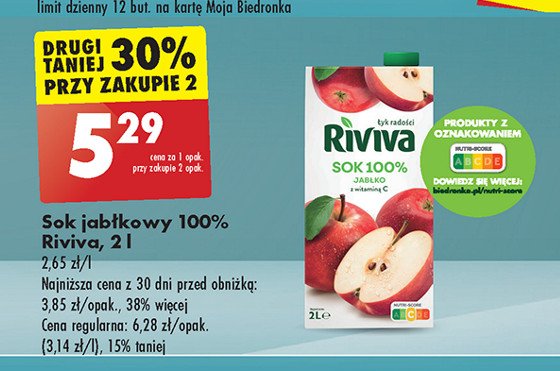 Sok jabłkowy Riviva - Biedronka promocja