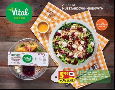 Lunchbox z kaszą bulgur burakiem serem solankowym i słonecznikiem Vital fresh promocja