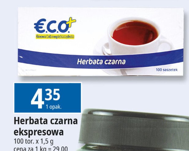 Herbata ekspresowa Eco+ promocja w Leclerc