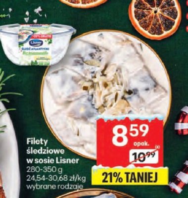 Filety śledziowe w sosie Lisner 280-350g wybrane rodzaje promocja w Delikatesy Centrum