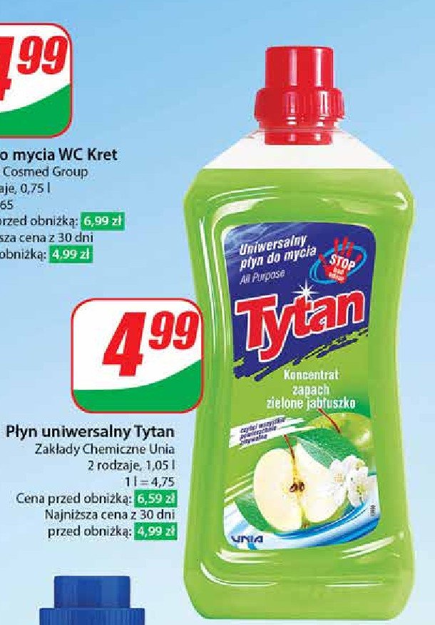 Płyn do mycia podłóg zielone jabłuszko Tytan promocja