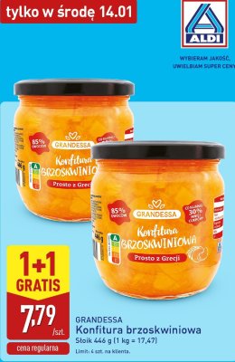 Konfitura brzoskwiniowa  promocja w Aldi