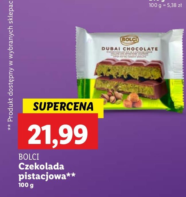 Czekolada pistacjowa Bolci promocja