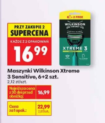 Maszynki do golenia Xtreme 3 Sensitive, 6+2 szt. promocja w Biedronka