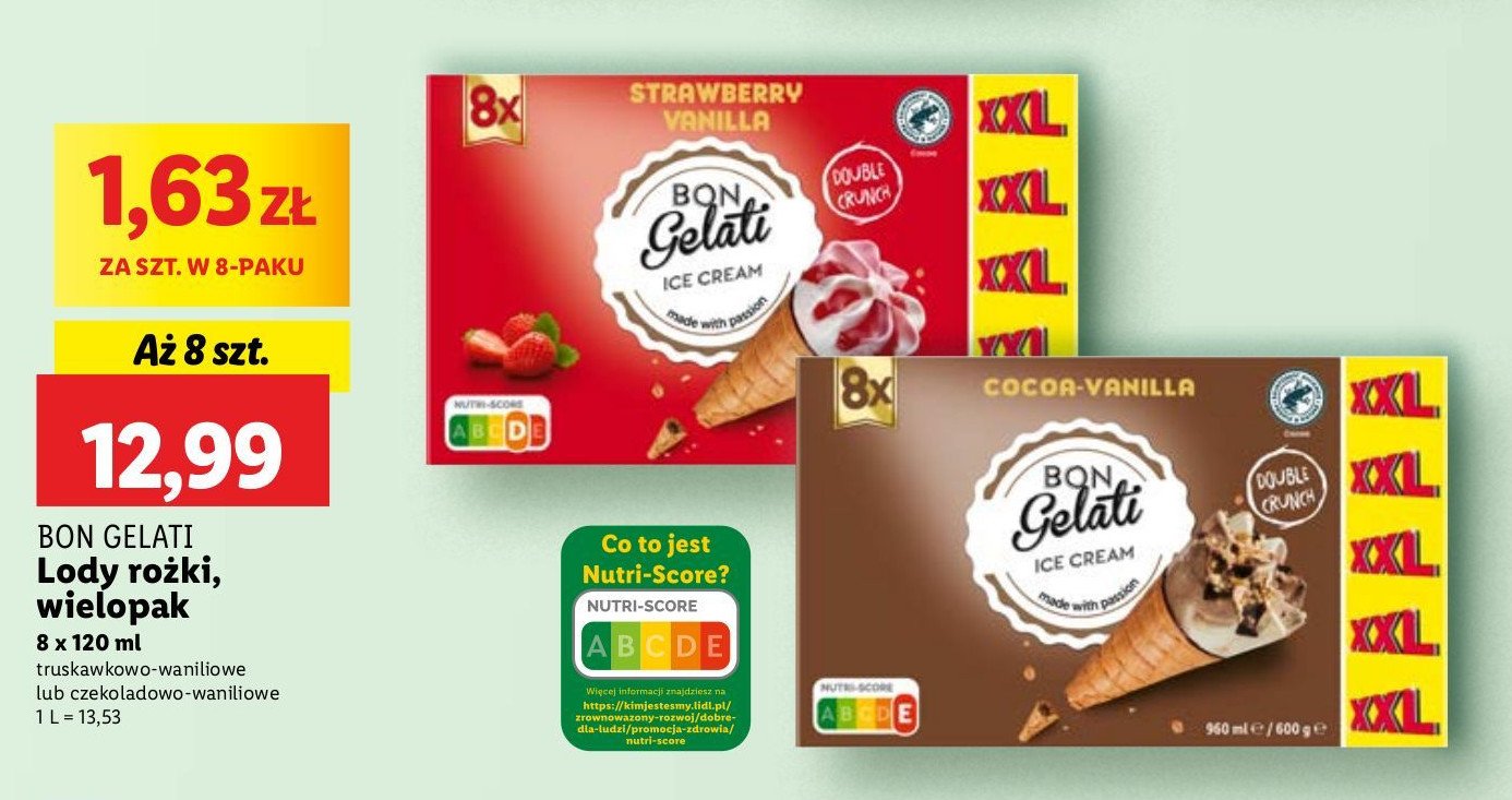 Lody chocolate crips BON GELATI promocja w Lidl